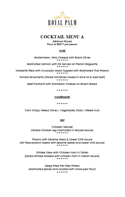 ROYALPALM COCKTAIL MENU